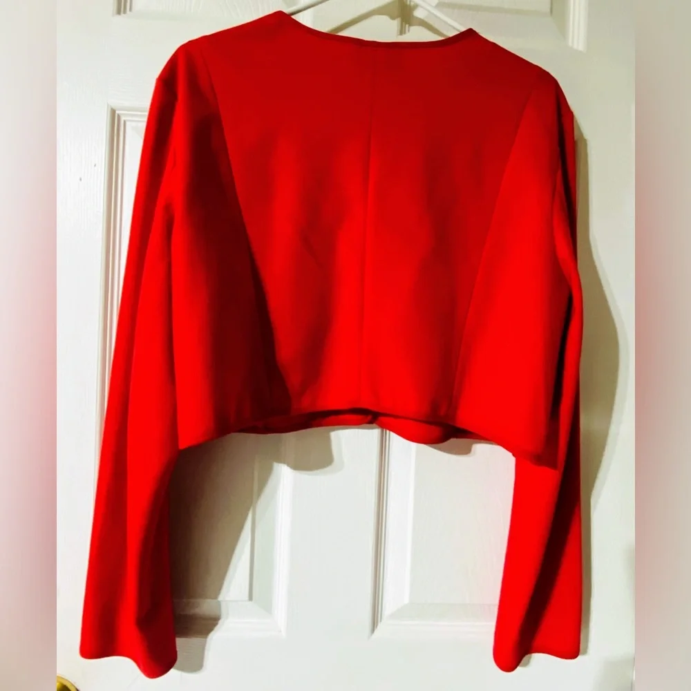 Narcisco Rodriguez Design Nation Red Crop Jacket Size XL - NWOT - Picture 6 of 12